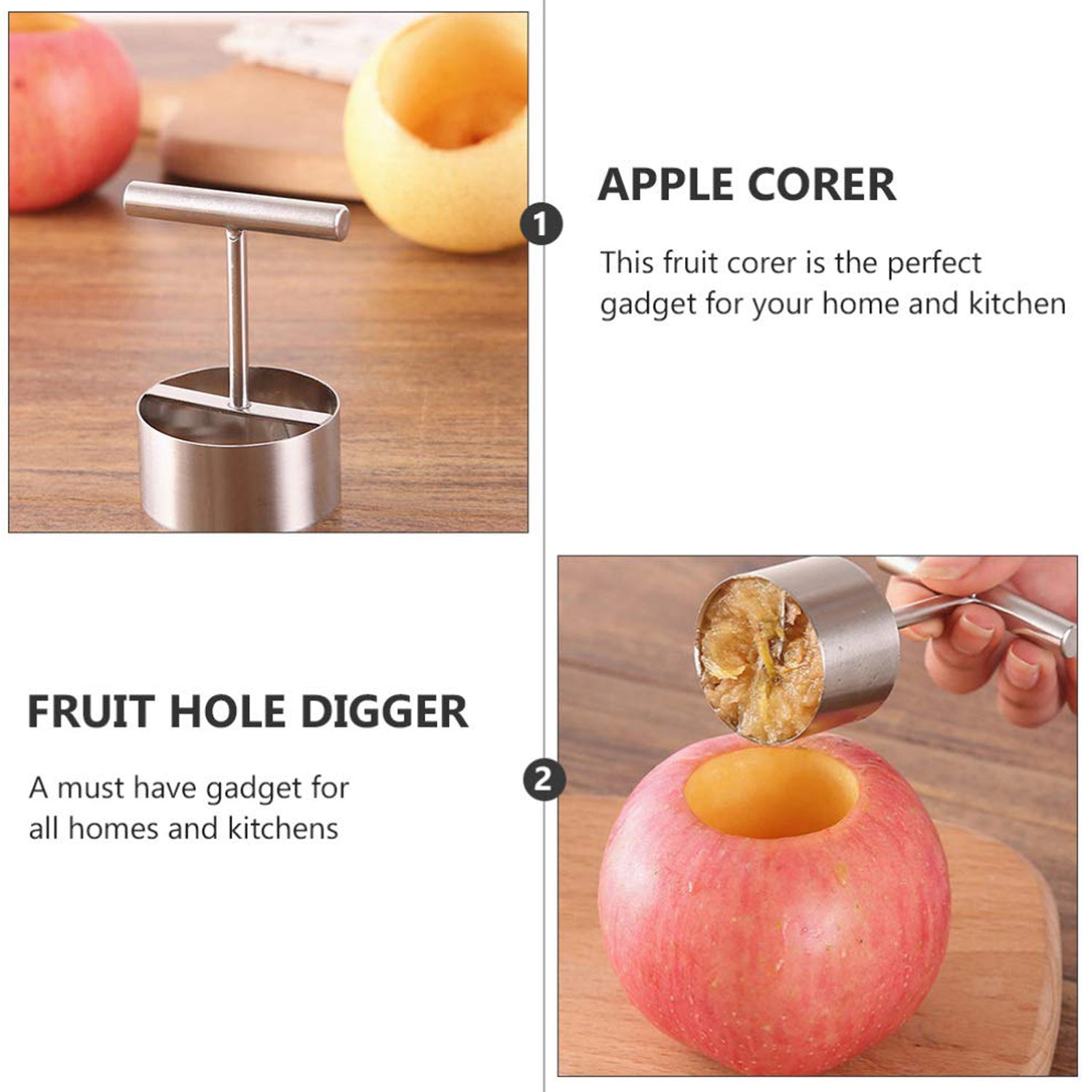 10016 Corer Pear Core Separator Vegetable Core Remover Seeder Cutter Pitter Fruit Hole Remover Coring Tool (1 Pc) 10016 Corer Pear Core Separator Vegetable Core Remover Seeder Cutter Pitter Fruit Hole Remover Coring Tool (1 Pc)